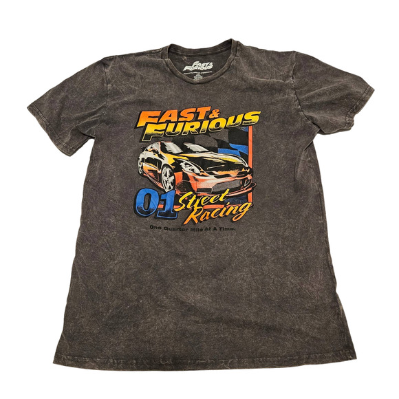 Fast & Furious Street Racing Distressed T-Shirt, Size M (38/40) - Picture 1 of 4